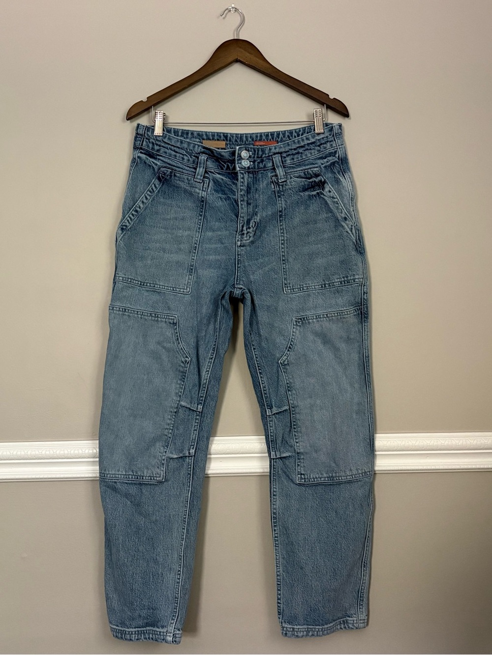Pilcro The Wanderer Utility Jeans Size 31 Medium Wash Barrel Leg - Picture 9 of 16